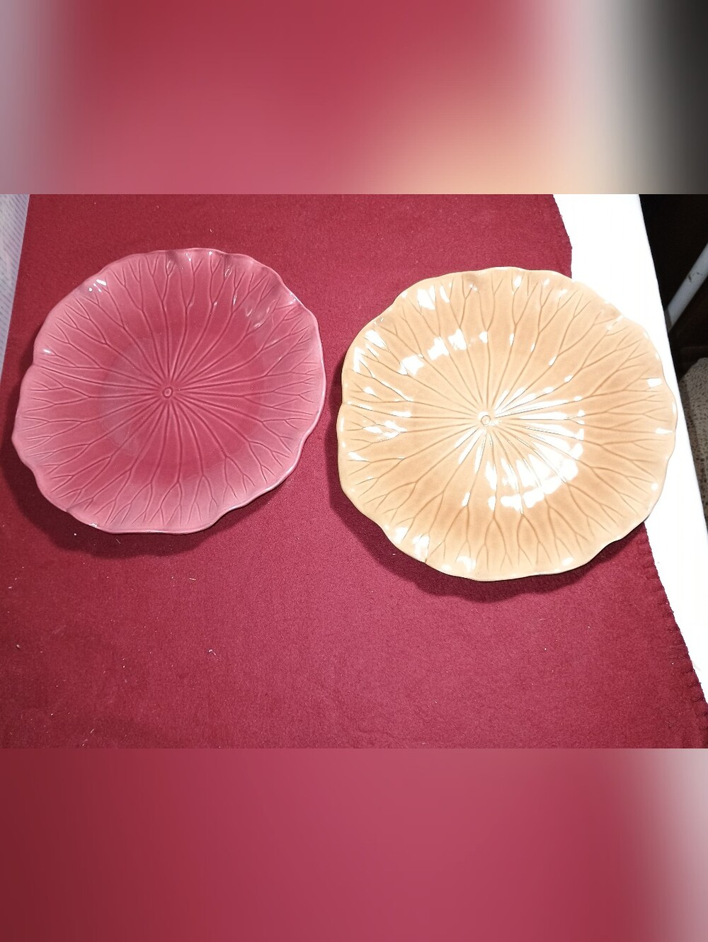 Choice of Dinner Plate Laurie Gates Lotus Collection Pink and Mustard